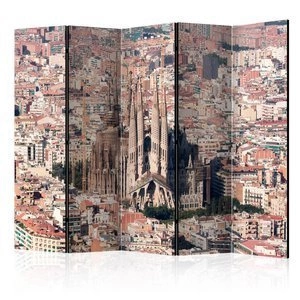 Parawan 5-częściowy - Serce Barcelony II [Room Dividers]