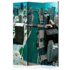 Parawan 3-częściowy - Architektura miejska Chicago [Room Dividers]