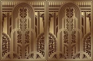 Fototapeta ścienna w stylu art deco brązowa V134-3