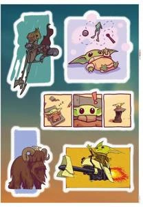 Naklejki samoprzylepne 14094h Mandalorian Funny Grogu