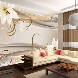 Fototapeta - Lilie i spirale złota