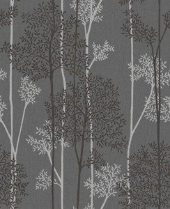 Szara tapeta w drzewa czarno białe gałązki las