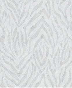 Tapeta winylowa z motywem zebry biało-szara