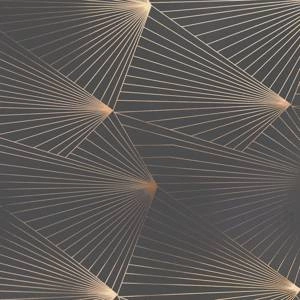 Tapeta ścienna Fan copper rose / lead grey Erica Wakerly