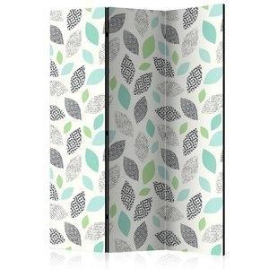 Parawan 3-częściowy - Wzorzyste liście [Room Dividers]