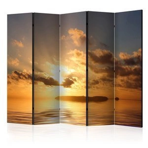 Parawan 5-częściowy - morze - zachód słońca II [Room Dividers]