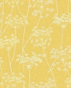 Żółta tapeta winylowa z motywem polnych kwiatów