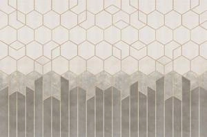 Fototapeta ścienna z geometrycznym wzorem brąz i beż V140-2