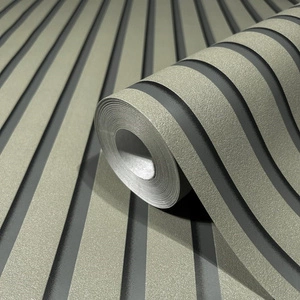 Zielona tapeta winylowa imitująca lamele paski