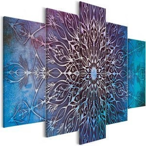 Obraz - Centrum (5-częściowy) szeroki niebieski