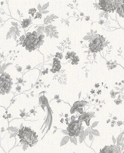 Tapeta winylowa orientalna gałązki kwiaty ptaki