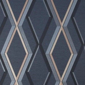 Granatowa tapeta geometryczna wzór winylowa modna