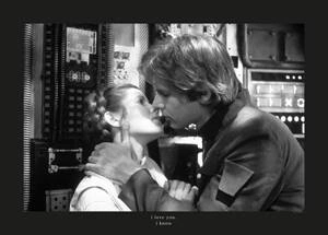 Obraz ścienny Star Wars Classic Leia Han Kiss Quote WB123