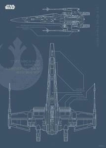 Obraz ścienny Star Wars Blueprint X-Wing WB179