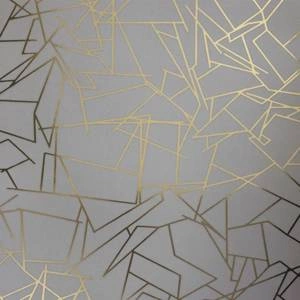 Tapeta ścienna Angles gold / zinc grey Erica Wakerly