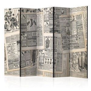 Parawan 5-częściowy - Vintage Newspapers II [Room Dividers]