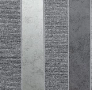 Tapeta winylowa w szaro-srebrne pionowe pasy