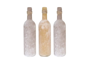 Zestaw 3szt. Wazon szklany butelka 7.5x31.5cm 39816-302