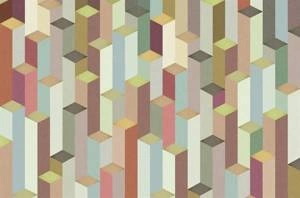 Fototapeta ścienna z trójwymiarowym wzorem kolorowe bryły 3D V144-1