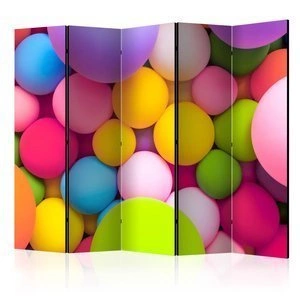 Parawan 5-częściowy - Kolorowe kulki II [Room Dividers]