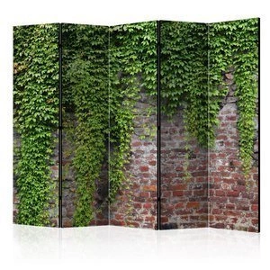 Parawan 5-częściowy - Cegły i bluszcz II [Room Dividers]