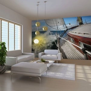 Fototapeta - Łódź na pełnym morzu