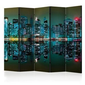 Parawan 5-częściowy - Gold reflections - NYC II [Room Dividers]