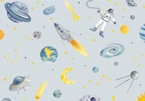 Fototapeta ścienna dla dzieci - planety i statki kosmiczne 25