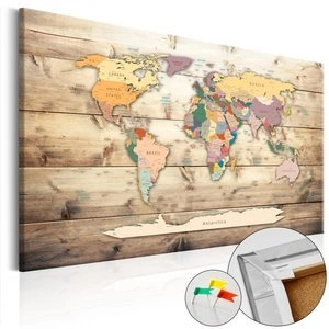 Obraz na korku - Świat na wyciągnięcie ręki [Mapa korkowa]