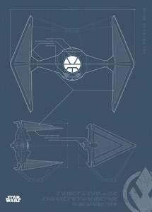 Obraz ścienny Star Wars Blueprint Sith TIE-Fighter WB178