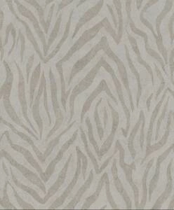 Tapeta winylowa z motywem zebry beżowo-złota