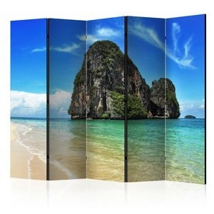 Parawan 5-częściowy - Egzotyczny krajobraz - plaża Railay, Tajlandia II [Room Dividers]