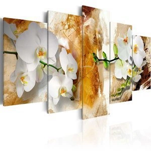 Obraz - Brązowa farba i storczyk