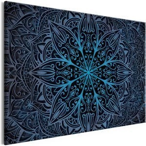 Obraz - Kwiaty orientu (1-częściowy) szeroki niebieski