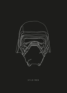Obraz ścienny Star Wars Lines Dark Side Kylo WB100