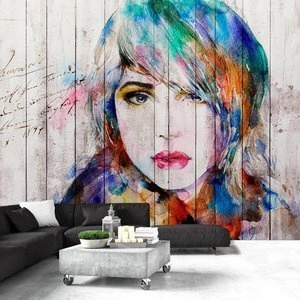 Fototapeta - Portret na drewnie