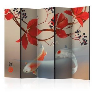 Parawan 5-częściowy - Szczęśliwe ryby II [Room Dividers]