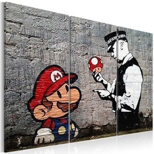 Obraz - Super Mario Mushroom Cop by Banksy