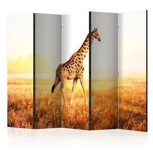 Parawan 5-częściowy - żyrafa - spacer II [Room Dividers]