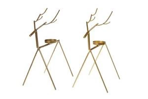 Zestaw 2szt. Świeczniki na tealight złote metalowe