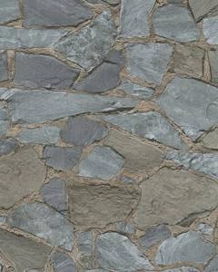 Tapeta winylowa imitująca szaro-beżowy kamień mur 3D