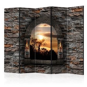 Parawan 5-częściowy - Zamkowe okno II [Room Dividers]