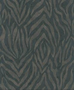 Tapeta z motywem zebry grafitowo-brązowa winylowa