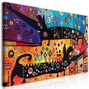 Obraz - Ekstrawaganckie pieski (1-częściowy) szeroki