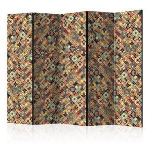Parawan 5-częściowy - Tęczowa mozaika II [Room Dividers]