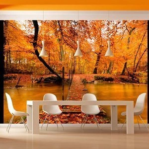 Fototapeta - Drewniany mostek w lesie