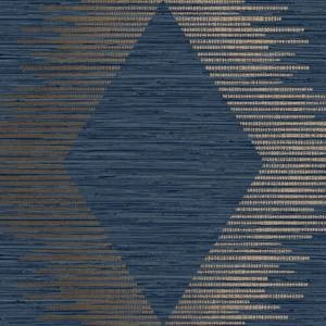 Tapeta winylowa wzór błyszczące romby niebieska