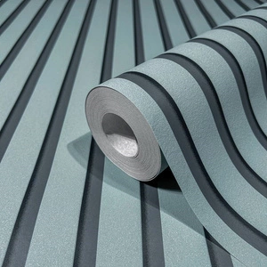 Niebieska tapeta winylowa imitująca lamele paski