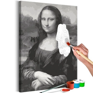 Obraz do samodzielnego malowania - Czarno-biała Mona Lisa