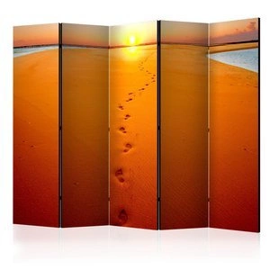 Parawan 5-częściowy - Ślady stóp na piasku II [Room Dividers]